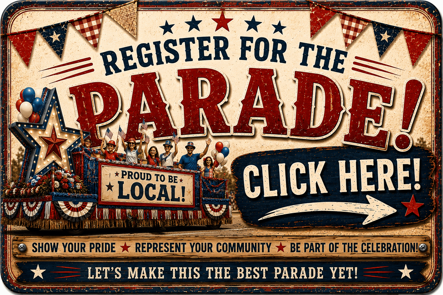 Parade button for registration